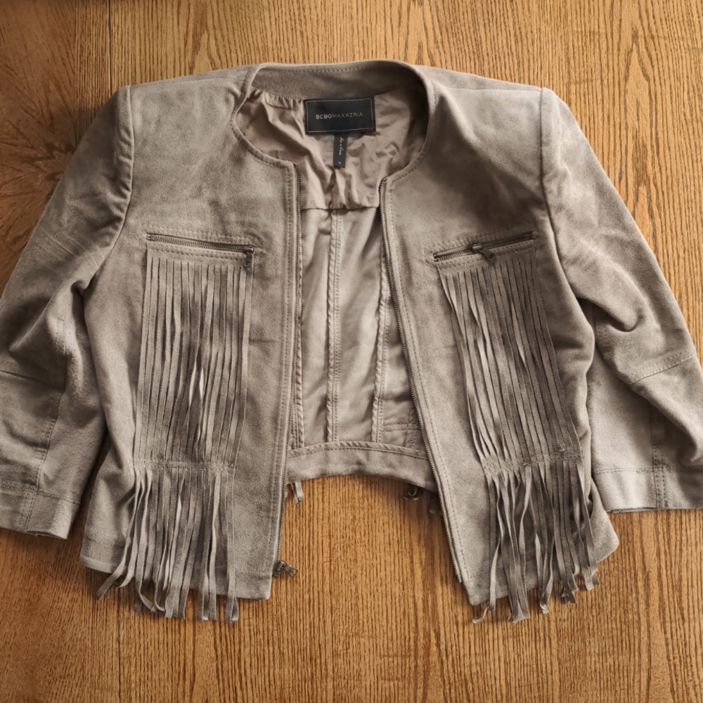 BCBG suede/western tan blazer boho